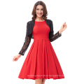 Belle Poque Red Color Pin Up Vestidos Vestido Retro Casual Robe 50s Vestido Vintage Vestido Verão BP000091-2